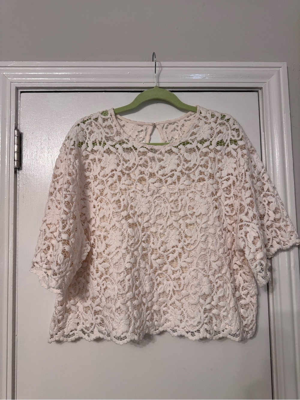 Target Cream Crochet Lace Blouse